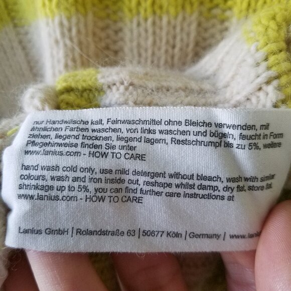 Lanius Wool Alpaca Blend Crew Neck Striped Relaxed Pull Over Sweater Size 36 - Picture 11 of 13